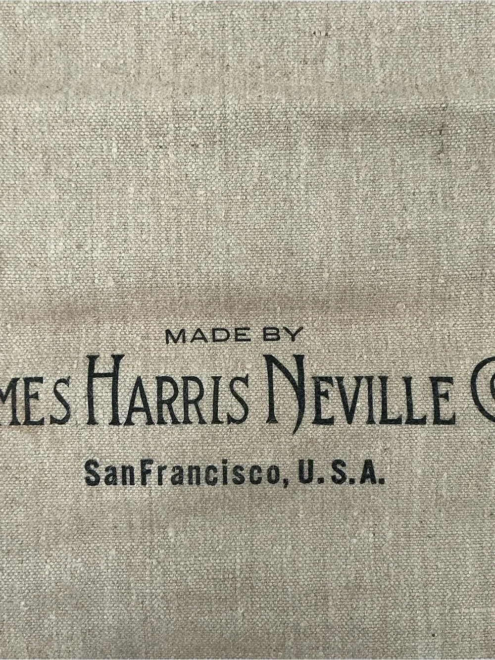 Vintage Ames Harris Neville Co. of San Francisco heavy-duty burlap utility sack